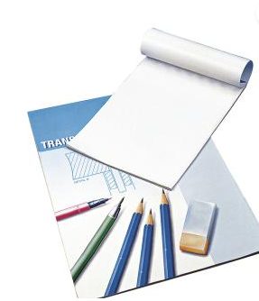 Papier calque, transparent, bloc de 25 feuilles